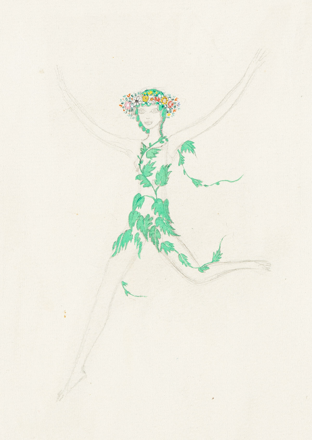 KAY NIELSEN (1886-1957) Leaping sprite.  Costume study.